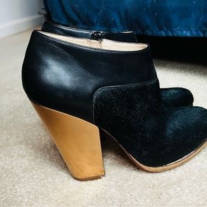 Cole Haan Gold & Black Fur Booties
